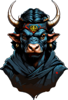 Buffalo Warrior Cartoon AI Generative png