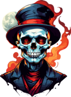 Skull Magician Mascot AI Generative png