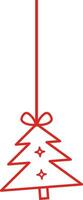 Christmas Tree Ornament Outline vector