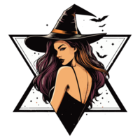 Beautiful Halloween Witch Clipart - Ai Generative png