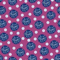 Colorful Pom Poms Seamless Pattern Background on a violet. Vector illustration on Pompom