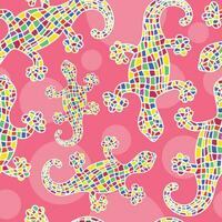 Lizard seamless pattern background. Pink colors. vector