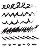 Set of black vector brush and marker strokes