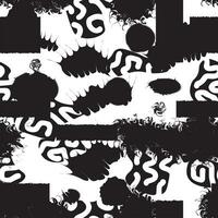 abstract black ink seamless background pattern on white background. vector