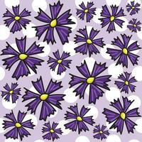 Floral seamless pattern with violet flowers on pastel violet background vector illustration.