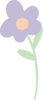 Hand Drawn Stemmed Flower Element vector
