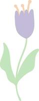 Hand Drawn Stemmed Flower Element vector