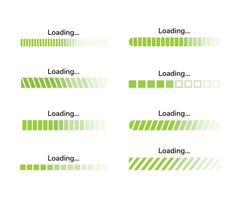 Progress loading bar icons. Loading bar element icon set. Load sign. Vector illustration