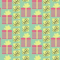 Boxes with gifts. Seamless pattern. Vector illustration.