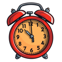 Red Clock Alarm Clipart - Ai Generative png