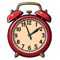 Red Clock Alarm Clipart - Ai Generative png