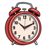 rojo reloj alarma clipart - ai generativo png