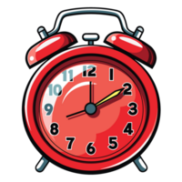 Red Clock Alarm Clipart - Ai Generative png