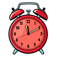 Red Clock Alarm Clipart - Ai Generative png