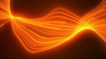 Abstract yellow orange glowing flying waves from lines energy magical background video