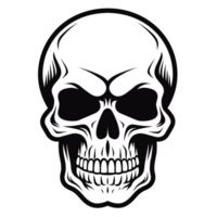 Black and White Skull Silhouette - Ai Generative png