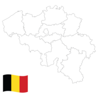 Map of Belgium with Belgium flag png