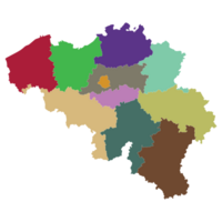 belgien Karta med administrativ. Karta av belgien i färgrik png