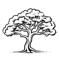 magnifique noir et blanc arbre silhouette - ai génératif png