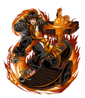 fire man of ace illustration for t shirt design png