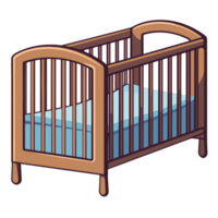 Beautiful Baby Crib Clipart - Ai Generative png