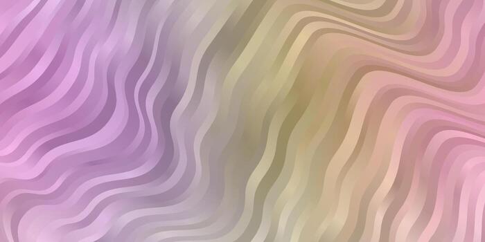 Light Multicolor vector background with curved lines.