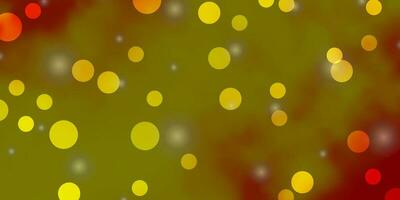 Light Orange vector layout with circles, stars.