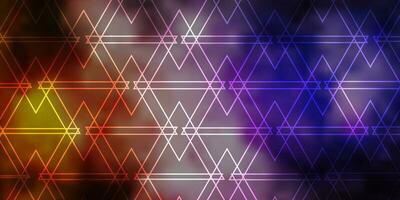 Dark Pink, Yellow vector texture with lines, triangles.