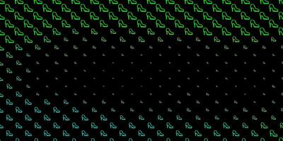 Dark green vector pattern with feminism elements.