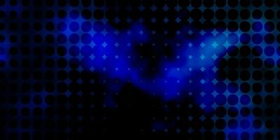 Dark BLUE vector background with circles.