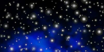 Dark BLUE vector texture with beautiful stars.