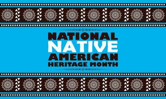 National Native American Heritage Month. November 2023. Native Heritage t shirt design. Banner, cover, poster, greeting, card design vector