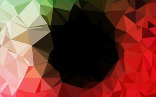 Dark Green, Red vector shining triangular template.