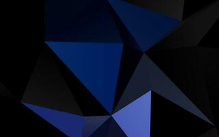 Dark Black vector shining triangular background.