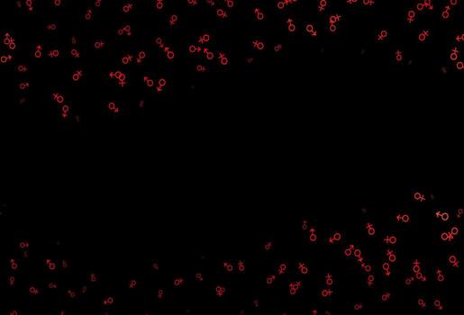 Dark red vector pattern with gender elements.
