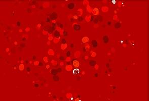 patrón de vector rojo claro con formas de burbujas.