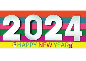 2024 contento nuevo año.papel cortar 2024 palabra para nuevo año festival.card,feliz,vector concepto lujo diseños y nuevo año celebracion. vector