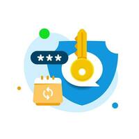 change the password regularly every month for account security concept illustration flat design vector eps10. modern graphic element for landing page ui, infographic, icon