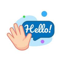 High five, Hello text with hand gesture concept illustration flat design vector