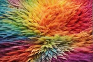 Rainbow Fur Texture, Rainbow Fur Texture Background, Colorful Fur Texture, Fluffy Fur Texture, Fluffy Fur Background, AI Generative photo