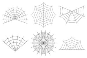 escalofriante araña web conjunto para Víspera de Todos los Santos vector