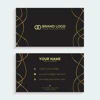 Elegant black and gold luxury business card template vector