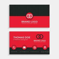 Elegant Red and Black Business Card Design Template vector