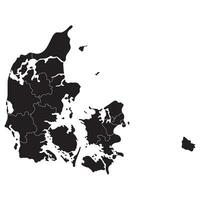 Dinamarca mapa con administrativo provincias mapa de Dinamarca vector