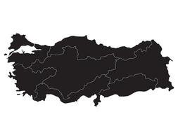 Turquía mapa con principal regiones. mapa de Turquía vector