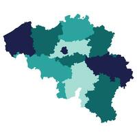 Belgium map with administrative. Map of Belgium in colorful vector