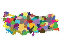 Turkey map with administrative provinces. Map of Turkey vector