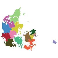 Denmark map with administrative provinces. Map of Denmark vector