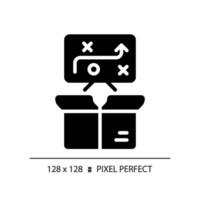 Pixel perfect glyph style performance method icon, isolated vector, product management illustration. vector