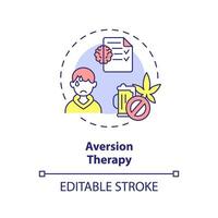 2D editable aversion therapy thin line icon concept, isolated vector, multicolor illustration representing behavioral therapy. vector